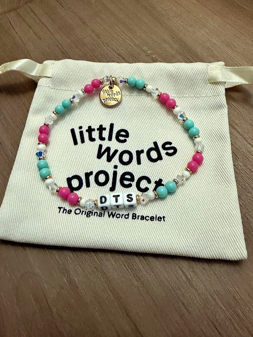 Little Words Project Down the Shore (DTS) Bracelet Pink & Turquoise